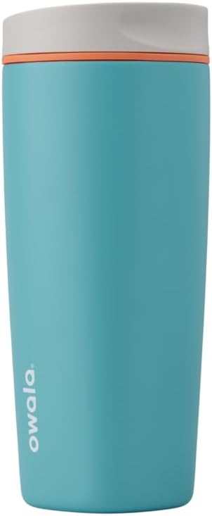 Owala SmoothSip Insulated Stainless Steel Coffee Tumbler - Reusable 20 oz Travel Mug in Beachy Breeze