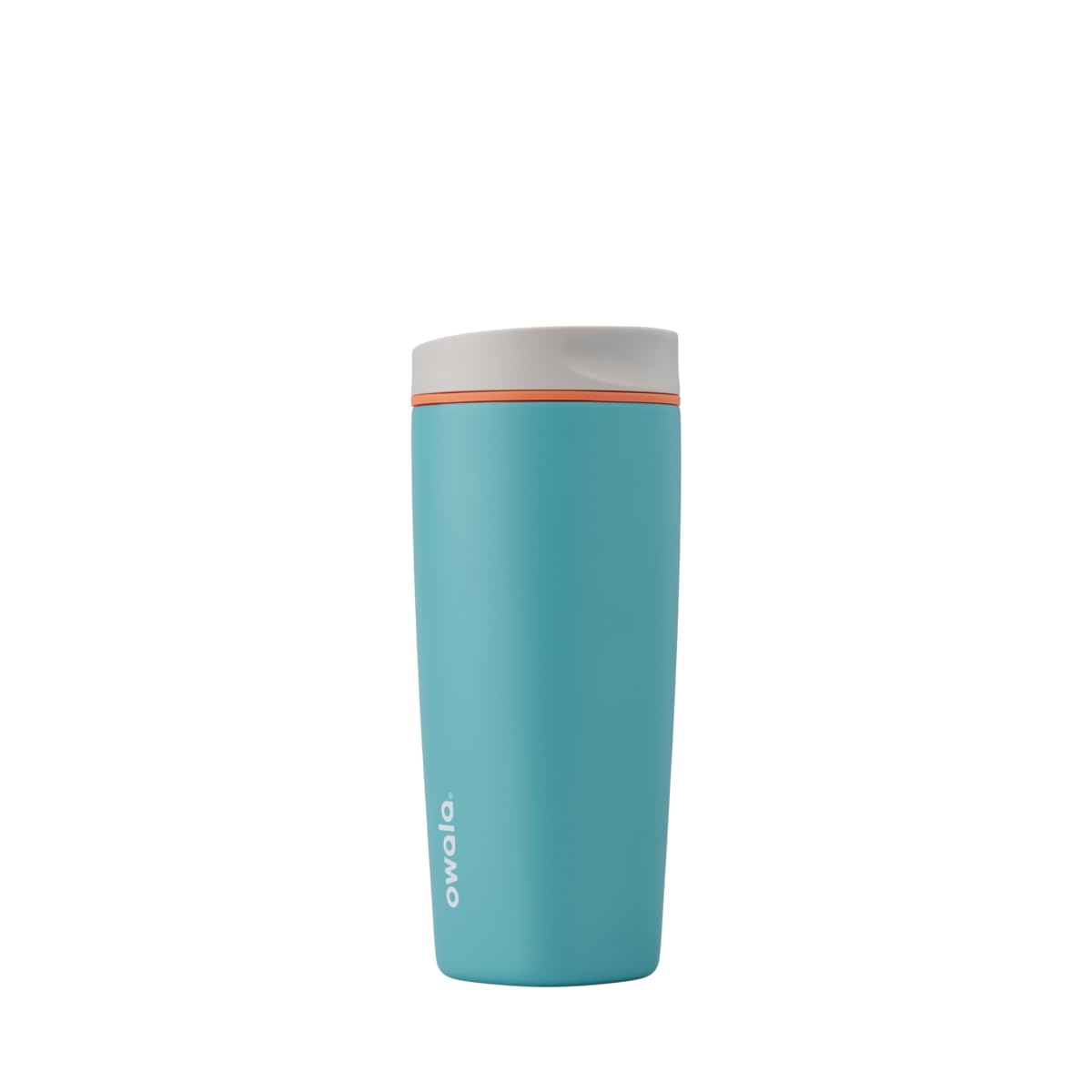 Owala SmoothSip Slider Insulated Stainless Steel Coffee Tumbler,Reusable Iced Coffee Cup,Hot-Coffee Travel Mug,BPA Free 20 oz,Grey/Blue (Beachy Breeze),(Pack of 8)