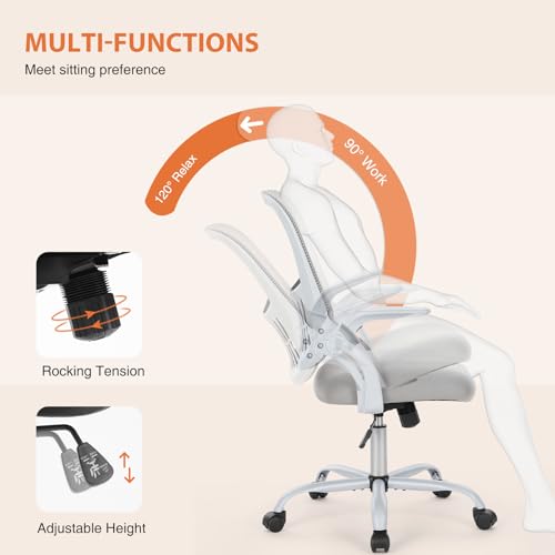 Ergonomic Mesh Office Desk Chair with Lumbar Support, Adjustable Height & Flip-up Armrests