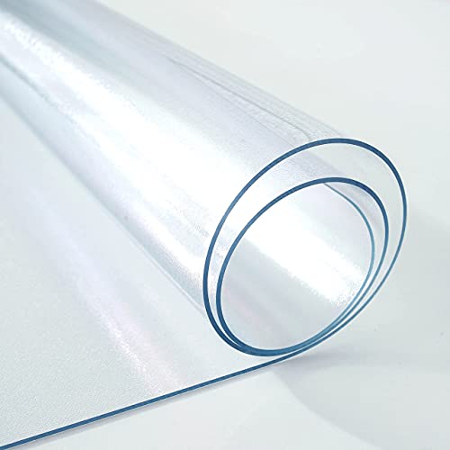 LovePads Frosted Table Cover Protector 46 x 72 Inch, 1.5mm Thick Plastic Table Cover, Table Protector for Dining Room Table, Waterproof Vinyl Tablecloth Table Pad Mat for Kitchen, Writing Desk