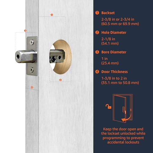 Electronic Keypad Door Lock with Handle Set - Matte Black - Easy Install