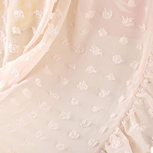 Wonder Space Beige Kids Bed Canopy - Lace Chiffon Fairy Dream Tent & Mosquito Net