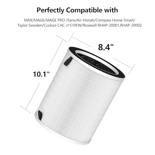GoKBNY 1-Pack Replacement Air Purifier Filter Compatible with MAX/MAGE/Pro, Sans, Rosewill, Taylor Swoden, Cuckoo, Air-Honati - 1 Count