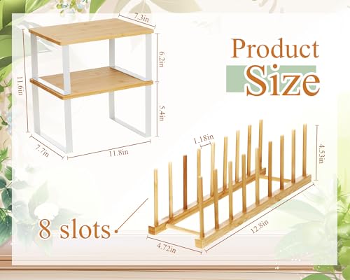 Wood Kitchen Organizer Set for Cabinet Storage - 11.8 x 7.9 Inches - Variation: Wood / 11.8 x 7.9"