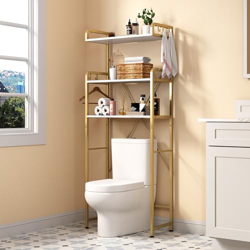 Over The Toilet Storage Rack with 3-Tier Shelves, Space Saver Shelf,