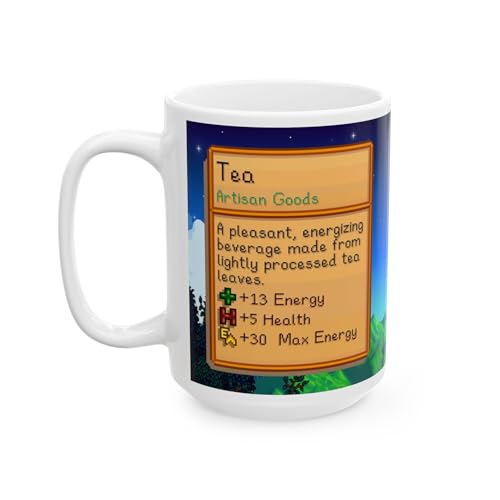 Creator's Cove Stardew Valley 15oz Mug – White Coffee Cup, Gift for Gamers