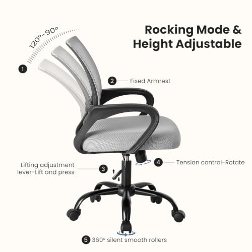 DUMOS Ergonomic Office Chair with Lumbar Support - Grey / 1