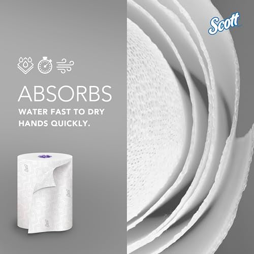 Scott Professional Hard Roll Paper Towels - 6 Rolls x 950' Elevated Design, Unperforated