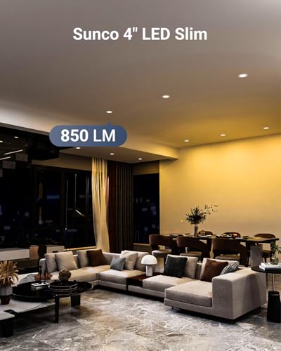 4 Inch Slim LED Recessed Ceiling Lights - 5CCT, Dimmable, 8W White