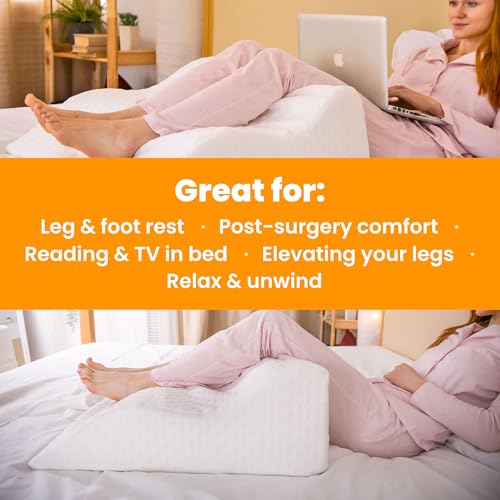 Aeris 25.5 x 25.5 x 8-inch Memory Foam Wedge Pillow for Reflux Snoring & Recovery