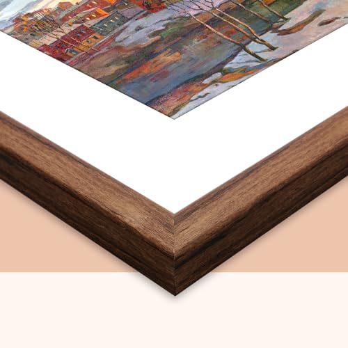 24x36 Walnut Picture Frame - Rustic Handmade Poster & Artwork Frame - EUWAZRAM