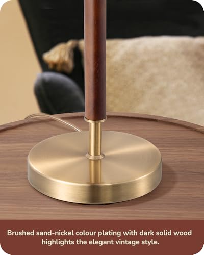 EDISHINE Gold Mid Century Bedside Table Lamp with Pull Chain Switch - E26