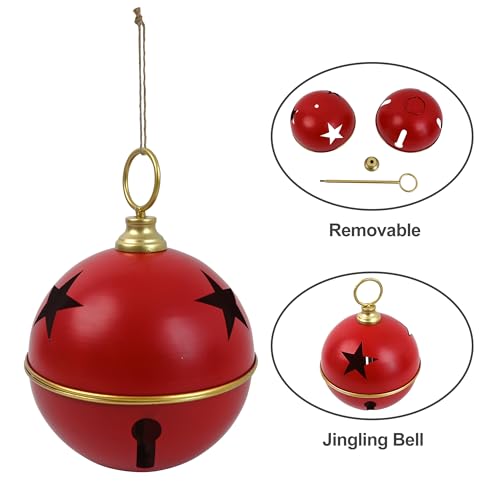 Z&Z Ornamentorum 1pc Red Giant Christmas Bell Decor 8.3x8.3x11in Rustic Handmade