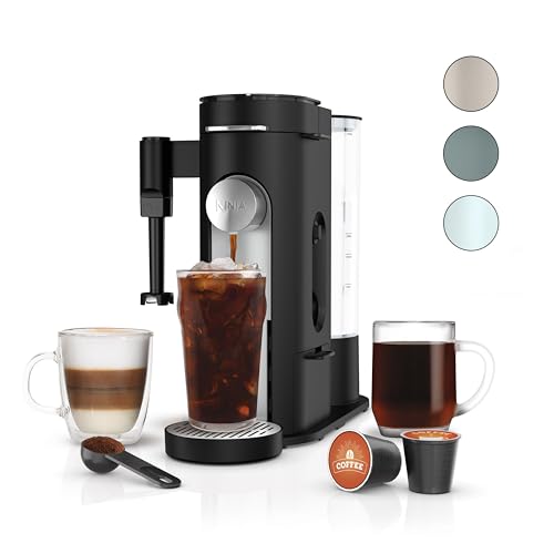Single-Serve Coffee Maker with Pods Grounds & Milk Frother, 6-24 oz Travel Mug