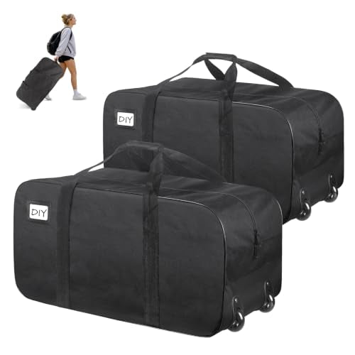 Heavy Duty Wheeled Duffel Bags 92L Large Travel Storage 2 Pack