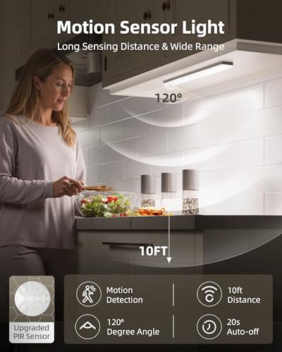 3-Pack Rechargeable Under Cabinet Motion Lights with Remote & Charging Station - 9 Inch, Dimmable, 3 Color Temps, Timer, Magnetic