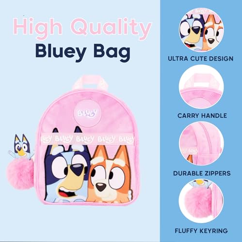Bluey Kids Backpack for Girls – Toddler & Preschool Pink Travel Bag