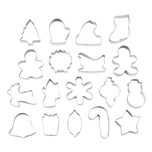 Wilton Holiday Cookie Cutter Set - 18 Metal Shapes for Christmas Baking & Decorations