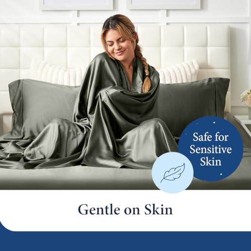 Grey King Rayon Derived from Bamboo Bed Sheet Set - Cozy, Soft & Breathable