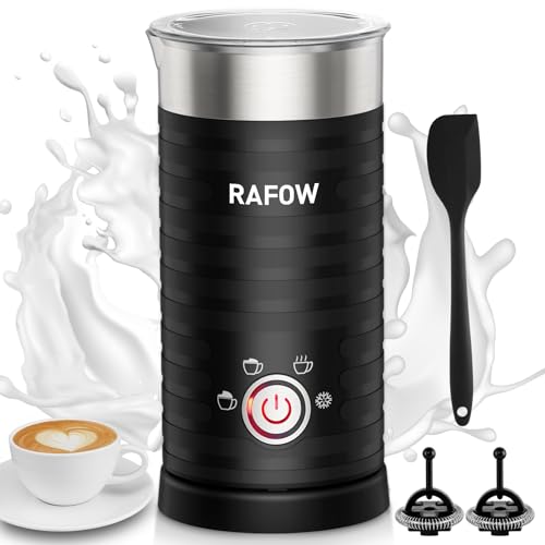 Rafow 300ML 4-in-1 Electric Milk Frother Steamer for Hot & Cold Coffee Drinks