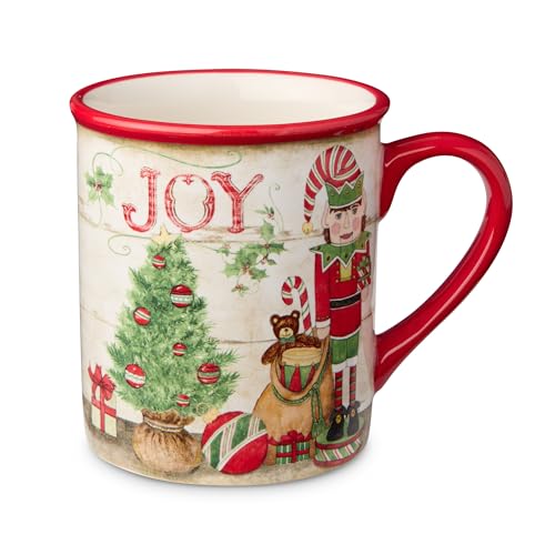 Nutcracker Parade 4-Pack 18oz Mugs Set – Ceramic Christmas Coffee & Cocoa Cups