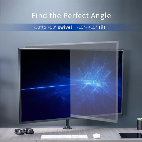 Black TV Desk Mount for 23-55 Inch Screens - Full Motion Height Adjustable