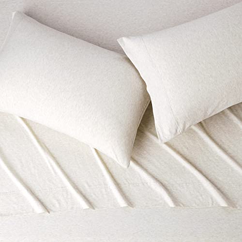 King Cotton Jersey Bed Sheet Set - Oatmeal, 4 Piece, Super Soft & Breathable
