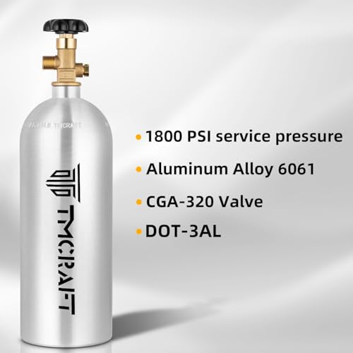 5lb Aluminum CO2 Tank with CGA-320 Valve for Draft Beer & Kegerator