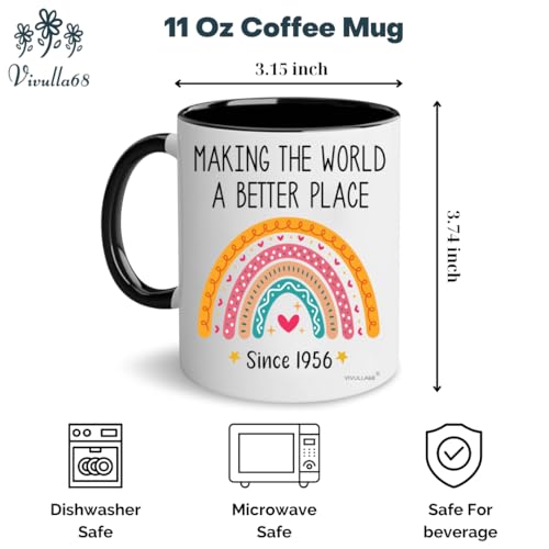 Vivulla68 70th Birthday Coffee Mug - 11oz, 70th Rainbow 2026 Edition