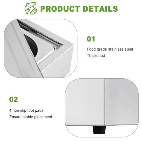 Ice Food Serving Display Tray with Clear Roll Top Cover & 2 Ice Packs