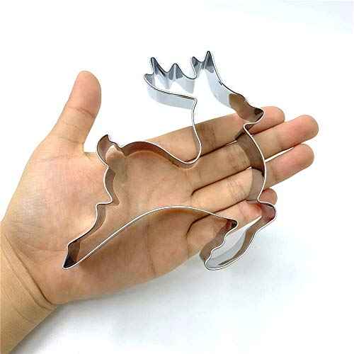 LILIAO Christmas Reindeer Cookie Cutter - 3.9 x 4.3 inches - Stainless Steel