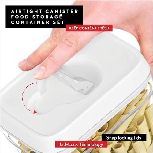 Airtight Food Storage Containers 1L Set of 6 with White Lids - Clear BPA-Free Kitchen Organizer