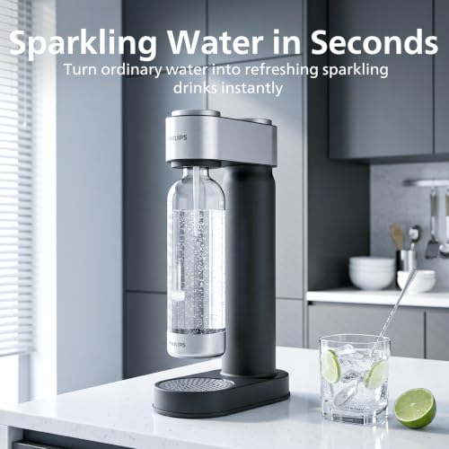 Philips Sparkling Water Maker & Soda Machine Black - Home Countertop Beverage Dispenser