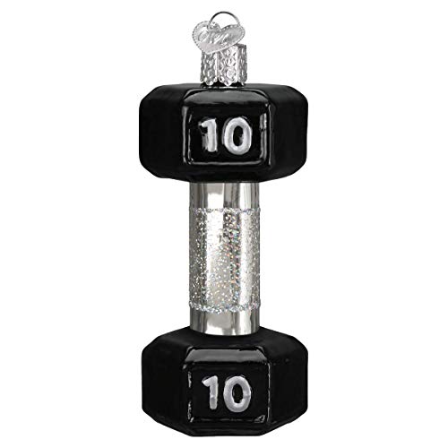 Old World Christmas Dumbbell Glass Ornament for Tree – Variation: Dumbbell