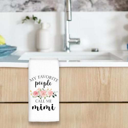 OINDADE Mimi Kitchen Towels - Gifts for Mothers Day, Grandma, Call Me Mimi Dish Tea Towels, 16x24 Inch Home Decor