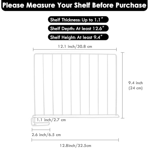 SSAWcasa White Shelf Dividers 8 Pack for Closet & Home Organization