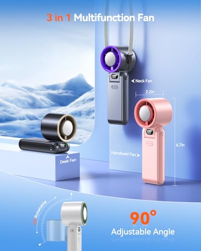Portable Handheld Fan with Ice Cooler & 20H Battery - Summer Travel & Outdoor Cooling White