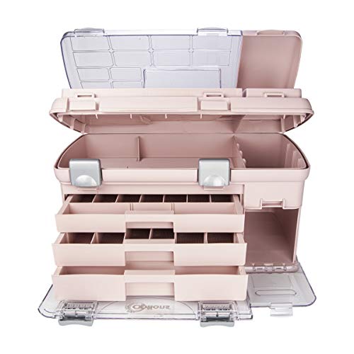 Large 3-Drawer Storage System with Utility Compartments for Craft Jewelry Batteries