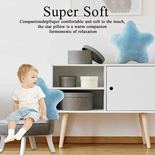 Star Pillow Plush Soft Star Shaped Throw Pillows Toy Stuffed Cushion Blue 16"