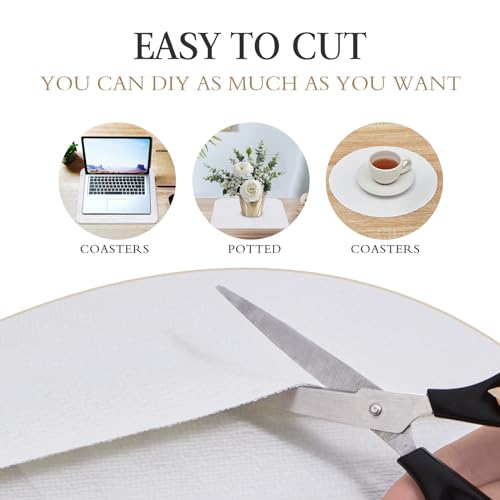 Beautysaid Non Slip White Shelf and Drawer Liner for Kitchen Cabinets - 23.6"W x 354"L