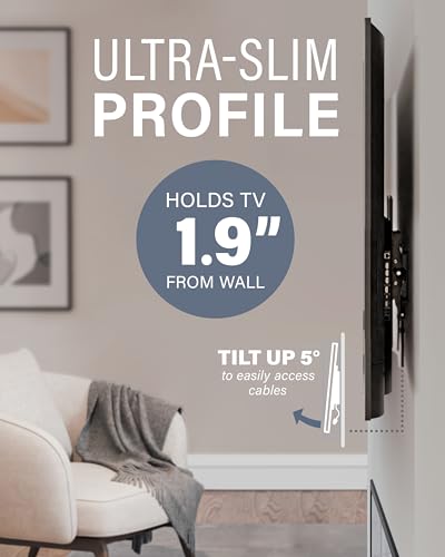 Tilting TV Wall Mount for 37-80 Inch Screens Up to 130 lbs, Universal Fit