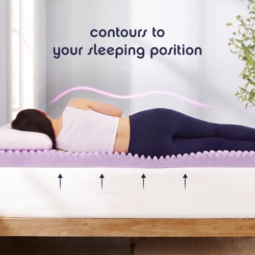 Queen 4-Inch Egg Crate Memory Foam Mattress Topper with Lavender Infusion