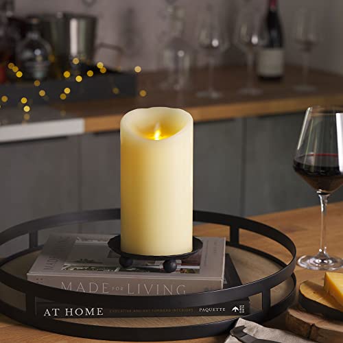 Luminara 4x7 Inch Ivory Flameless LED Candle with Real Wax, Moving Flame, Timer