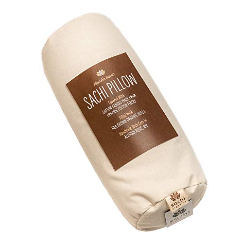 Organic Buckwheat Neck Pillow - Supportive Cylindrical Cervical Cushion, Handmade in USA