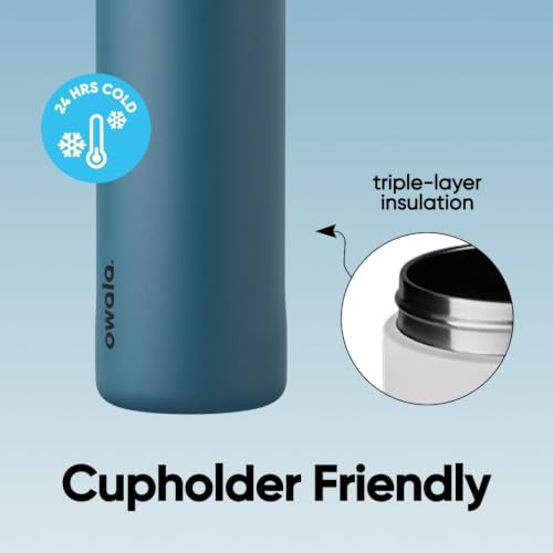 Owala FreeSip Stainless Steel Water Bottle 24 oz Denim - Insulated, Leakproof, Wide Mouth, Locking Lid