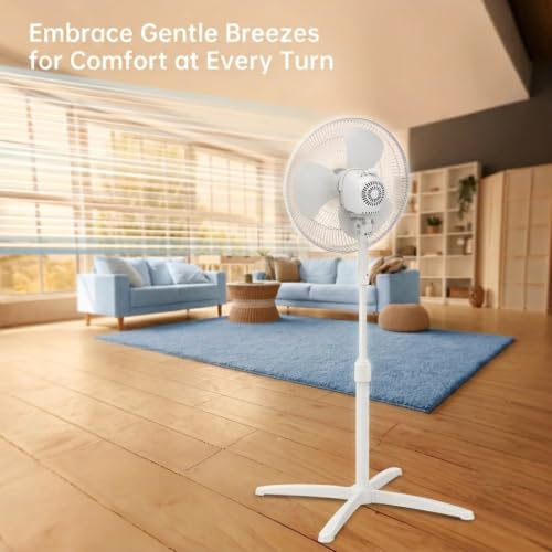 Emerson 16-Inch Oscillating Pedestal Fan with 3-Speed Control & Adjustable Height - Variation FAO1605W