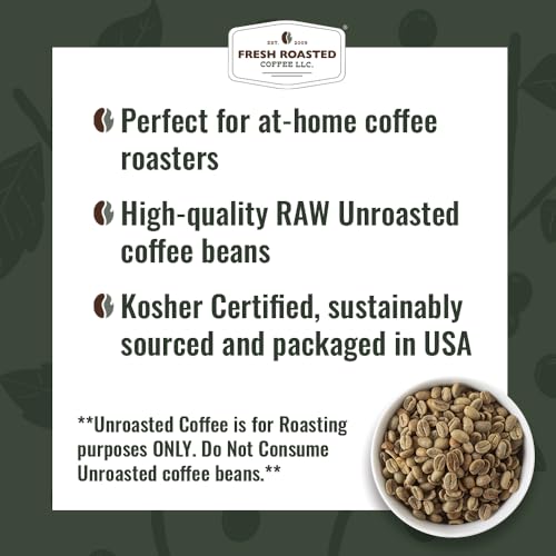 Unroasted Ethiopian Yirgacheffe Kochere Coffee Beans - 80 oz for Home Roasting - Kosher