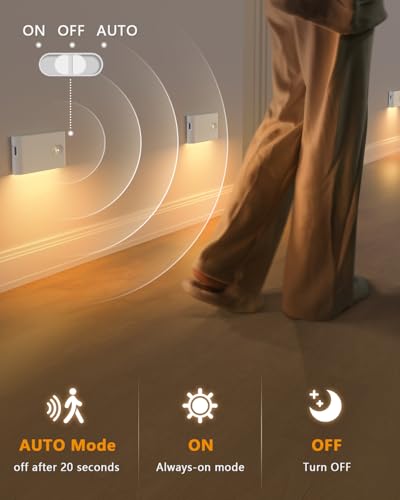 Rechargeable Night Light with Motion Sensor - Warm White Indoor Stair & Cabinet Light 8 Pack