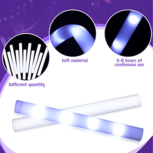 50 White Foam LED Glow Sticks Bulk with 3 Light Modes for Parties and Weddings - Variation of THIS listing
