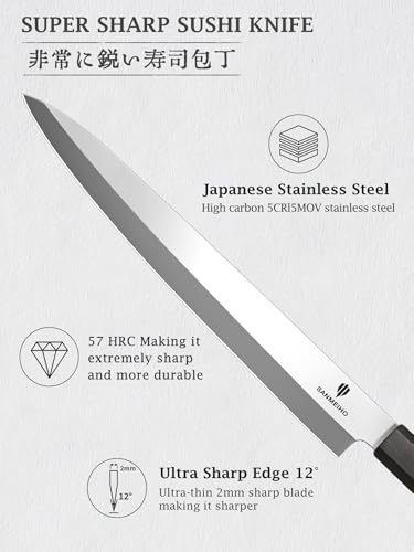 10 Inch Sushi Knife - High Carbon Japanese Steel Sashimi Knife